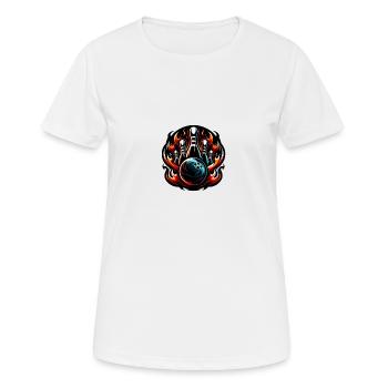 Flammes et quilles de bowling - T-shirt respirant Femme - blanc - Devant - AI Model Female 172 dark (172cm)
