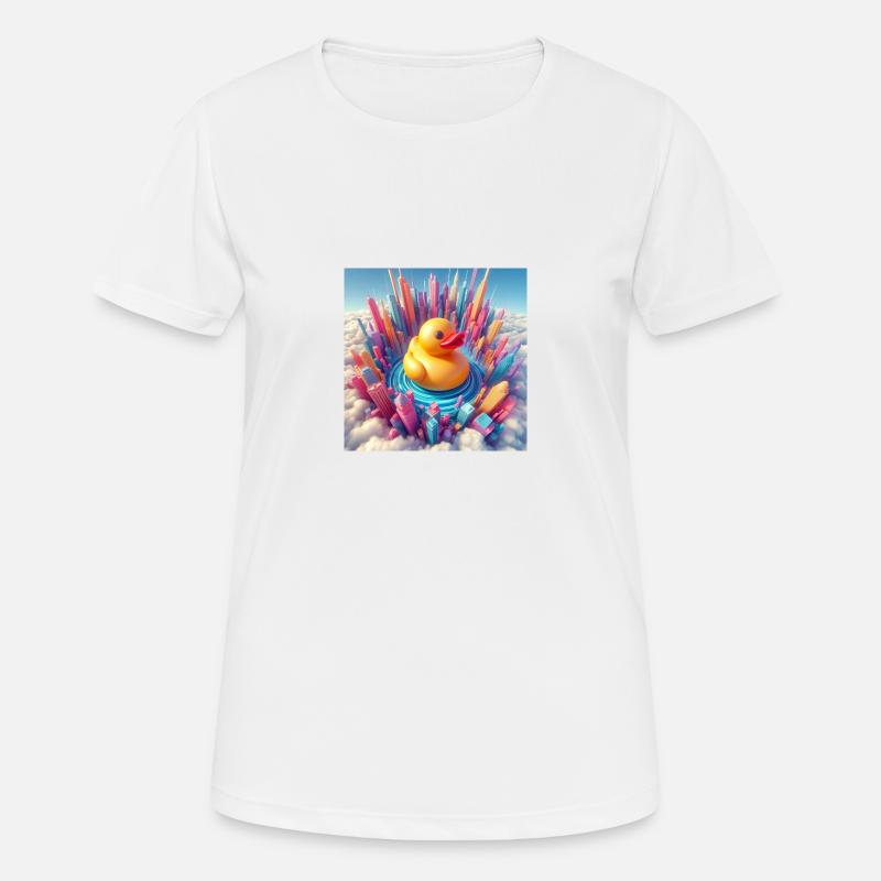 Bathing Duck in a Surreal Abstract World - Women's Breathable T-Shirt - white