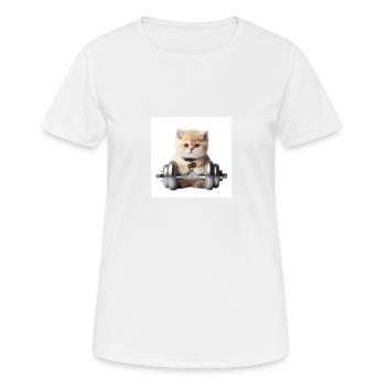 PUMP Cat - Frauen T-Shirt atmungsaktiv - Weiß - Vorne - AI Model Female 172 dark (172cm)
