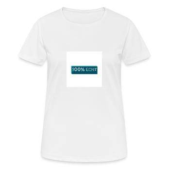100% Echt - Frauen T-Shirt atmungsaktiv - Weiß - Vorne - AI Model Female 172 dark (172cm)