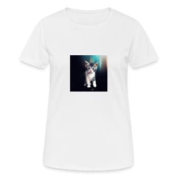 Chat mignon - T-shirt respirant Femme - blanc - Devant - AI Model Female 172 dark (172cm)