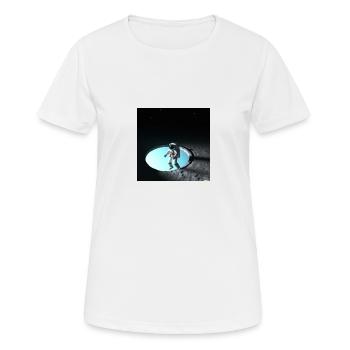 Astronaute dans les deux sphères - T-shirt respirant Femme - blanc - Devant - AI Model Female 172 dark (172cm)