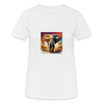 Eleganz des Elefanten: Die Majestät der Natur umarmen - Frauen T-Shirt atmungsaktiv - Weiß - Vorne - AI Model Female 172 dark (172cm)