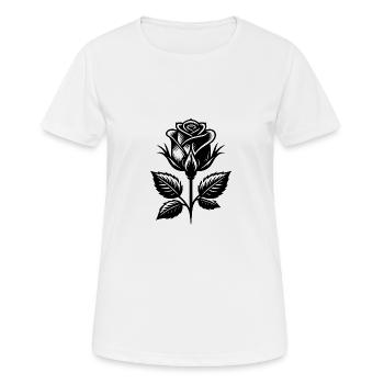 Blütenpracht dekoratives stilvolles Rosenmotiv - Frauen T-Shirt atmungsaktiv - Weiß - Vorne - AI Model Female 172 dark (172cm)