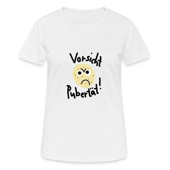 Vorsicht Pubertät - Frauen T-Shirt atmungsaktiv - Weiß - Vorne - AI Model Female 172 dark (172cm)