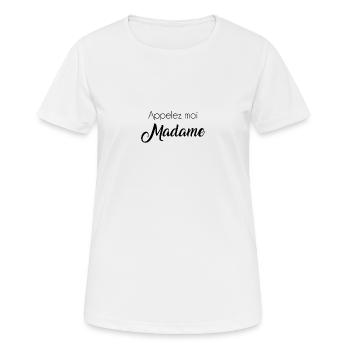 call me madam - Women's Breathable T-Shirt - white - Front - AI Model Female 172 dark (172cm)