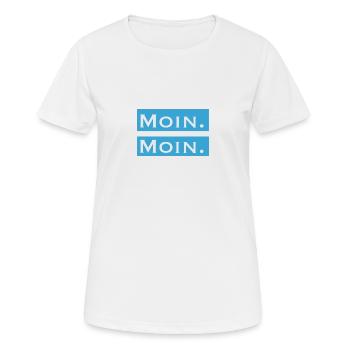 Moin Moin - Frauen T-Shirt atmungsaktiv - Weiß - Vorne - AI Model Female 172 dark (172cm)