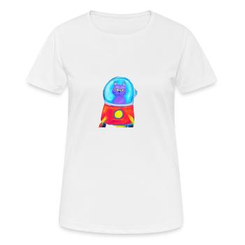 Cat In Space - T-shirt respirant Femme - blanc - Devant - AI Model Female 172 dark (172cm)