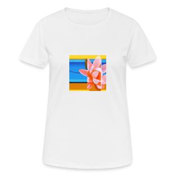 PINKE-ROSE - Frauen T-Shirt atmungsaktiv - Weiß - Vorne - AI Model Female 172 dark (172cm)