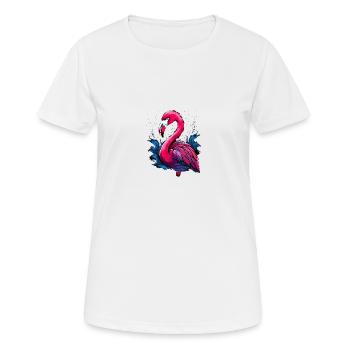 Rosa Flamingo / Flamingo - Frauen T-Shirt atmungsaktiv - Weiß - Vorne - AI Model Female 172 dark (172cm)