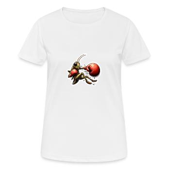 Eine boxende Heuschrecke - Frauen T-Shirt atmungsaktiv - Weiß - Vorne - AI Model Female 172 dark (172cm)