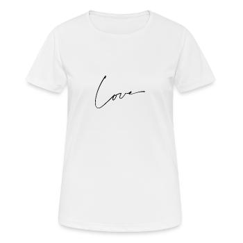 Love Font Black - Women's Breathable T-Shirt - white - Front - AI Model Female 172 dark (172cm)