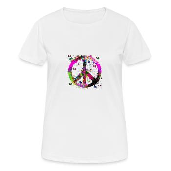 World Peace, Peace, Peace Symbol, Peace Sign, - Women's Breathable T-Shirt - white - Front - AI Model Female 172 dark (172cm)