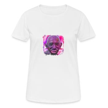 Mahatma Gandhi - Frauen T-Shirt atmungsaktiv - Weiß - Vorne - AI Model Female 172 dark (172cm)