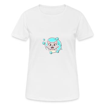 Savon Bubbles Chat - T-shirt respirant Femme - blanc - Devant - AI Model Female 172 dark (172cm)