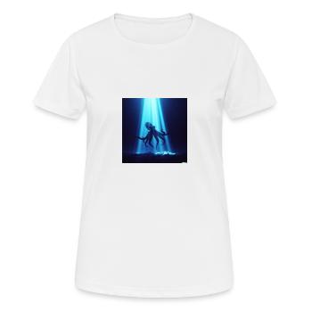 giant octopus in a dark ocean - Frauen T-Shirt atmungsaktiv - Weiß - Vorne - AI Model Female 172 dark (172cm)