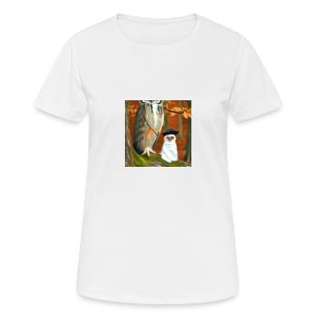 owl wearing a suit - Women's Breathable T-Shirt - white - Front - AI Model Female 172 dark (172cm)