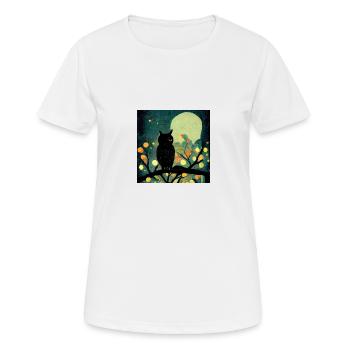 Hibou au clair de lune - T-shirt respirant Femme - blanc - Devant - AI Model Female 172 dark (172cm)