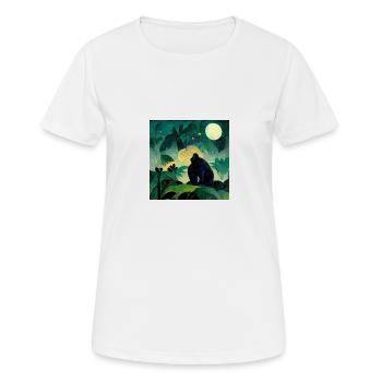 Gorille au clair de lune - T-shirt respirant Femme - blanc - Devant - AI Model Female 172 dark (172cm)