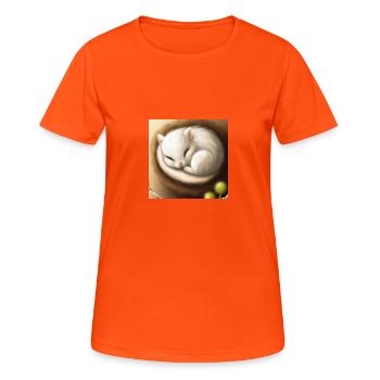 Fluffiges Tierchen - Frauen T-Shirt atmungsaktiv - Neonorange - Vorne - AI Model Female 172 dark (172cm)
