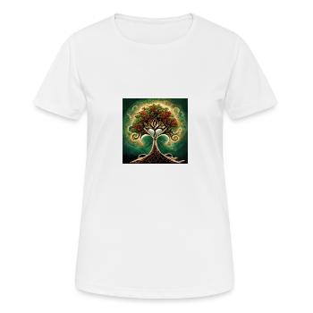 Romantischer Lebensbaum mit roten Blüten - Frauen T-Shirt atmungsaktiv - Weiß - Vorne - AI Model Female 172 dark (172cm)