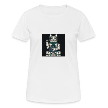 Cyborg Cat Japanese Cyber - Women's Breathable T-Shirt - white - Front - AI Model Female 172 dark (172cm)