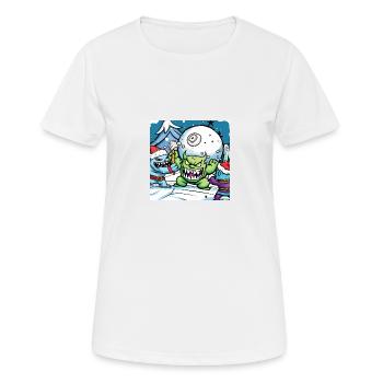 Les monstres ont aussi des batailles de boules de neige. - T-shirt respirant Femme - blanc - Devant - AI Model Female 172 dark (172cm)