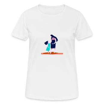 Mama mit Tochter - Frauen T-Shirt atmungsaktiv - Weiß - Vorne - AI Model Female 172 dark (172cm)