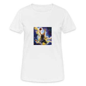 Ausdrucksstarke Malerei eines Basketballs - Frauen T-Shirt atmungsaktiv - Weiß - Vorne - AI Model Female 172 dark (172cm)