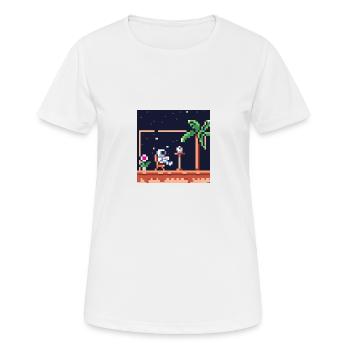 Astronaut faulenzen in einem tropischen Resort - Frauen T-Shirt atmungsaktiv - Weiß - Vorne - AI Model Female 172 dark (172cm)