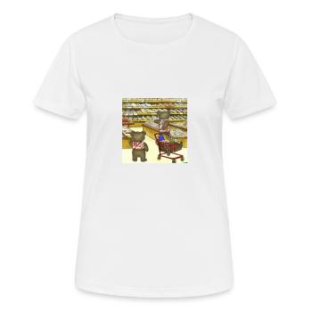 Teddybären kaufen Lebensmittel in Japan ukiyo - Frauen T-Shirt atmungsaktiv - Weiß - Vorne - AI Model Female 172 dark (172cm)