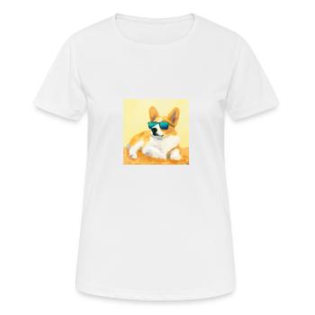 Corgi détendu - T-shirt respirant Femme - blanc - Devant - AI Model Female 172 dark (172cm)