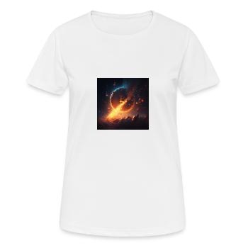 Bitcoin Feuerwerk - Frauen T-Shirt atmungsaktiv - Weiß - Vorne - AI Model Female 172 dark (172cm)