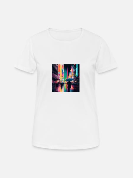 A Rainy Day in Tokyo - Women's Breathable T-Shirt - white