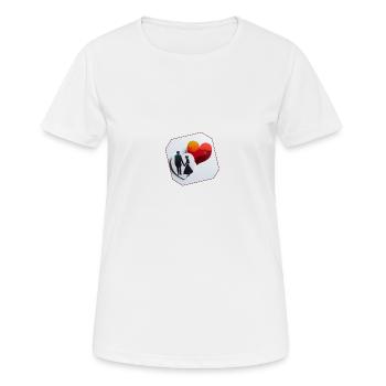 Amour et coeur en papier - T-shirt respirant Femme - blanc - Devant - AI Model Female 172 dark (172cm)