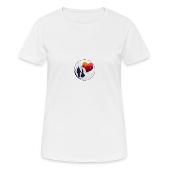 Amour et coeur en papier vesion cercle - T-shirt respirant Femme - blanc - Devant - AI Model Female 172 dark (172cm)
