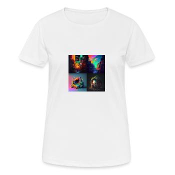 555 - Frauen T-Shirt atmungsaktiv - Weiß - Vorne - AI Model Female 172 dark (172cm)