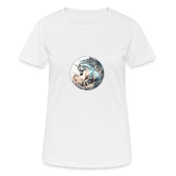licorne art nouveau - T-shirt respirant Femme - blanc - Devant - AI Model Female 172 dark (172cm)