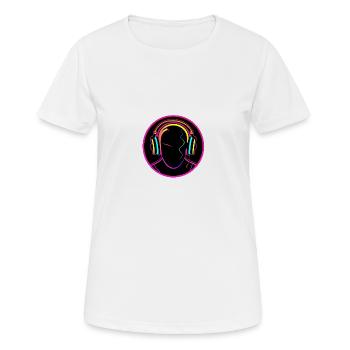 DJ Neon Style hard Music - Frauen T-Shirt atmungsaktiv - Weiß - Vorne - AI Model Female 172 dark (172cm)