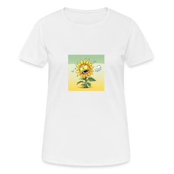 Sonnenblume Cartoon - Frauen T-Shirt atmungsaktiv - Weiß - Vorne - AI Model Female 172 dark (172cm)