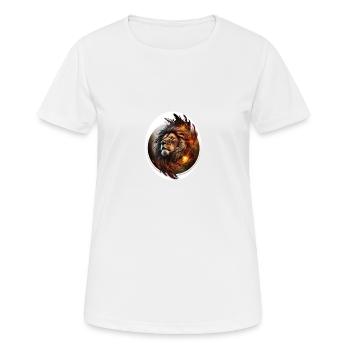 Löwe intensiver Blick - Frauen T-Shirt atmungsaktiv - Weiß - Vorne - AI Model Female 172 dark (172cm)