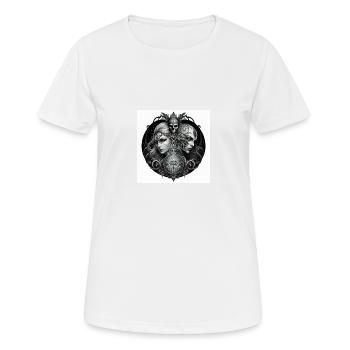 gemeaux 2 femmes dos à dos - T-shirt respirant Femme - blanc - Devant - AI Model Female 172 dark (172cm)
