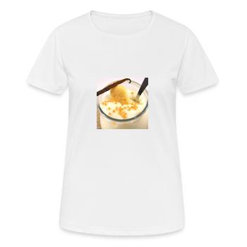 Jutosité dessert pudding à la sauce vanille - T-shirt respirant Femme - blanc - Devant - AI Model Female 172 dark (172cm)
