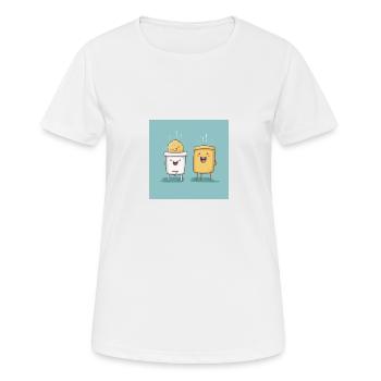 Tassen mit Nüssen - Frauen T-Shirt atmungsaktiv - Weiß - Vorne - AI Model Female 172 dark (172cm)