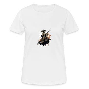 samouraï - T-shirt respirant Femme - blanc - Devant - AI Model Female 172 dark (172cm)
