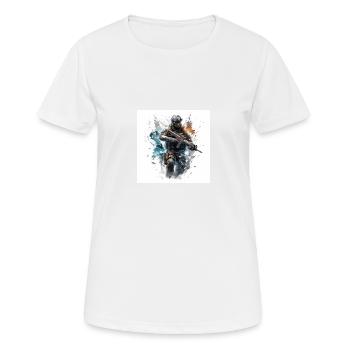 COD gaming art shooter - Women's Breathable T-Shirt - white - Front - AI Model Female 172 dark (172cm)