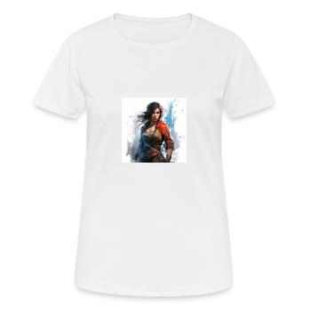 Gaming art woman - Frauen T-Shirt atmungsaktiv - Weiß - Vorne - AI Model Female 172 dark (172cm)
