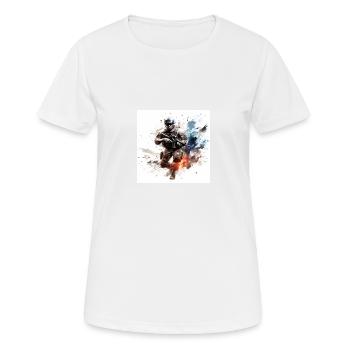 COD jeu art shooter 2 - T-shirt respirant Femme - blanc - Devant - AI Model Female 172 dark (172cm)