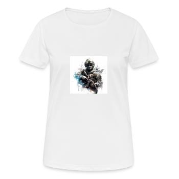 COD gaming art shooter - Women's Breathable T-Shirt - white - Front - AI Model Female 172 dark (172cm)