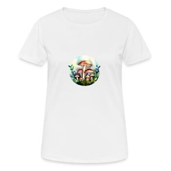 Pilze im Wald Pilze sammeln - Frauen T-Shirt atmungsaktiv - Weiß - Vorne - AI Model Female 172 dark (172cm)